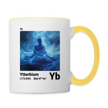 AI am Ytterbium (wt) - Tasse zweifarbig - Weiß/Gelb - Rechts