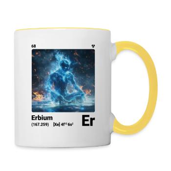 AI am Erbium (wt) - Tasse zweifarbig - Weiß/Gelb - Rechts