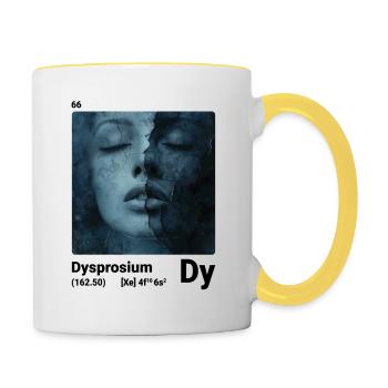 AI am Dysprosium (wt) - Tasse zweifarbig - Weiß/Gelb - Rechts