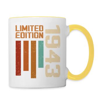 Vintage 1943 Birthday Gift 1943 Retro 1943 - Contrasting Mug - white/yellow - Right