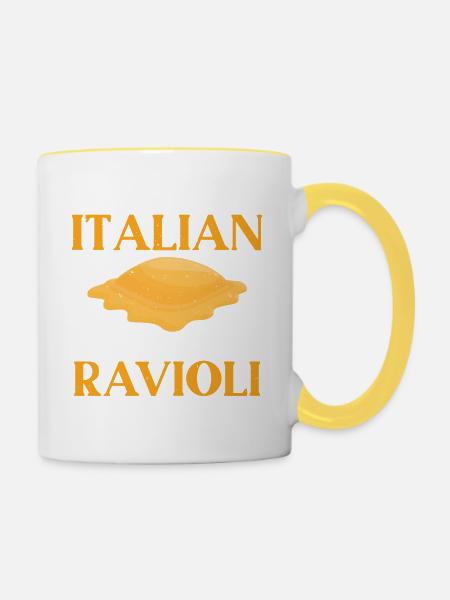 Ravioli 1 - Tasse zweifarbig - Weiß/Gelb