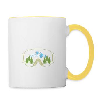 I'd rather be skiing 3 - Contrasting Mug - white/yellow - Right