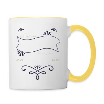 bday lieblingshund terrier bluthund bullterrier - Tasse zweifarbig - Weiß/Gelb - Rechts