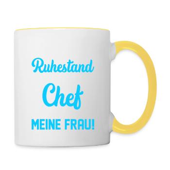 Pension de retraite Funny 2024 2025 2026 - Mug contrasté - blanc/jaune - Droite