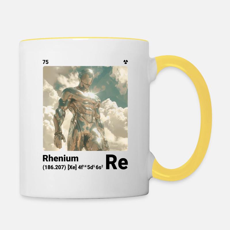 Élément de style AI am Rhenium (wt) mode périodique - Mug contrasté - blanc/jaune