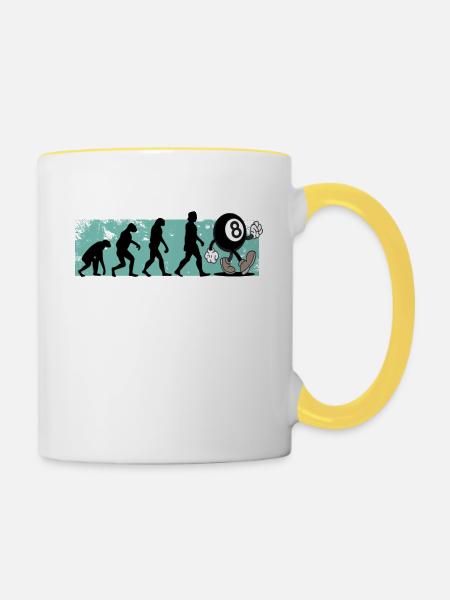 Billard Evolution Snooker - Tasse zweifarbig - Weiß/Gelb