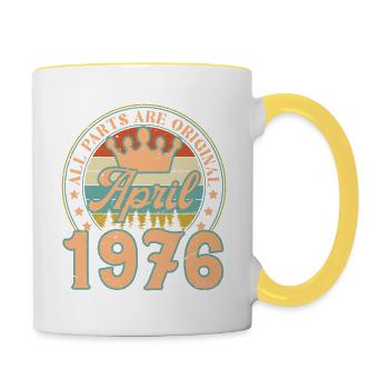 April 1976. April 1976 Birthday Gift April - Contrasting Mug - white/yellow - Right