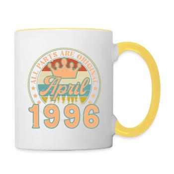 Avril 1996. Cadeau d’anniversaire avril 1996 April - Mug contrasté - blanc/jaune - Droite