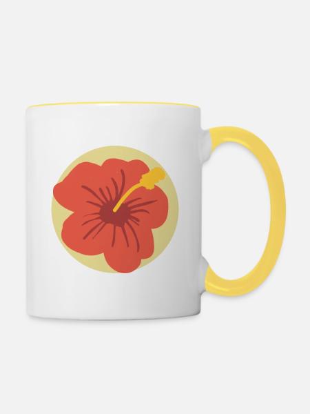 Sommer Blume - Tasse zweifarbig - Weiß/Gelb