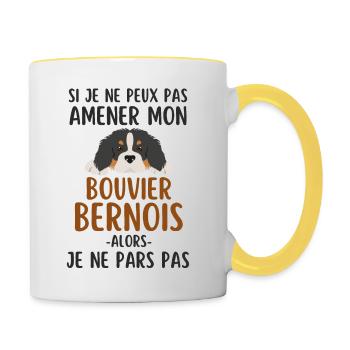 Chien de race bouvier bernois - Mug contrasté - blanc/jaune - Droite