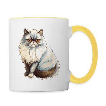Persian cat - Contrasting Mug - white/yellow - Right