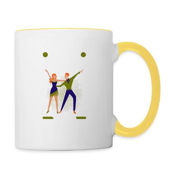 Jazz Dance This is how we make it rhythmically fun - Contrasting Mug - white/yellow - Right