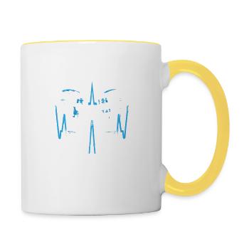 Geschenk für Heartbeat Drummer Drums - Tasse zweifarbig - Weiß/Gelb - Rechts