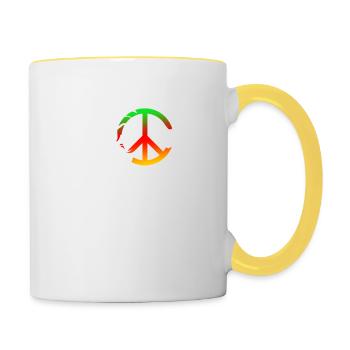Peace Symbol Unicorn TShirt Cool Harmony Magical - Contrasting Mug - white/yellow - Right