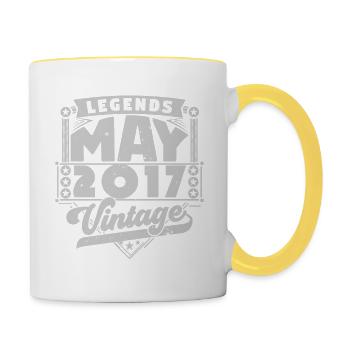 Vintage Gift Birthday May 2017, May 2017 - Contrasting Mug - white/yellow - Right