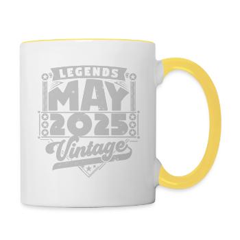 Vintage Gift Birthday May 2025, May 2025 - Contrasting Mug - white/yellow - Right