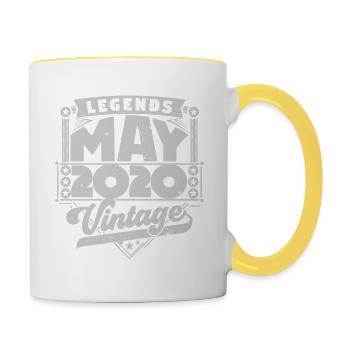 Vintage Gift Birthday May 2020, May 2020 - Contrasting Mug - white/yellow - Right