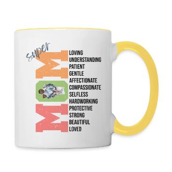 Super MAM Liebevolles Geschenk - Tasse zweifarbig - Weiß/Gelb - Rechts