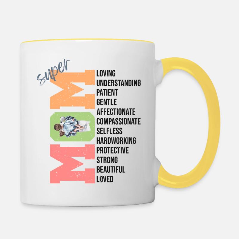 Super MAM Liebevolles Geschenk - Tasse zweifarbig - Weiß/Gelb