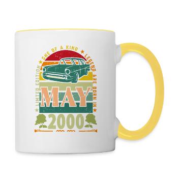 May 2000, May 2000, May 2000. - Contrasting Mug - white/yellow - Right