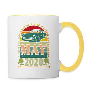 May 2020, May 2020, May 2020 birthday gift. - Contrasting Mug - white/yellow - Right