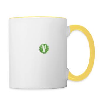 Unicorn Vegan Symbol T-Shirt Vegetarian Magical - Contrasting Mug - white/yellow - Right