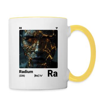 AI am Radium (wt) mode périodique style nerd - Mug contrasté - blanc/jaune - Droite