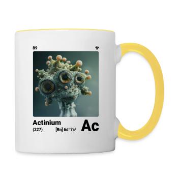 Actinium - Ac - Élément chimique 089 - Mug contrasté - blanc/jaune - Droite