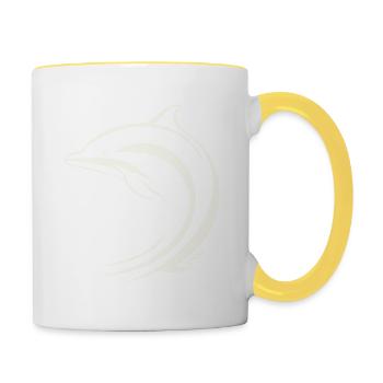 Minimal Dolphin - Contrasting Mug - white/yellow - Right
