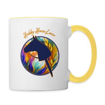 HOBBY Horse- tête de cheval hobby et exotique - Mug contrasté - blanc/jaune - Droite