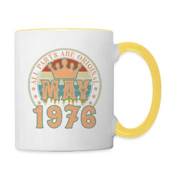 May 1976. May 1976 Birthday Gift. May 1976 - Contrasting Mug - white/yellow - Right