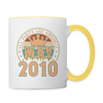 May 2010. May 2010 Birthday Gift. May 2010 - Contrasting Mug - white/yellow - Right