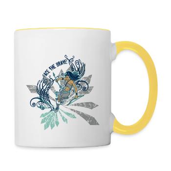 Indian - Tasse zweifarbig - Weiß/Gelb - Rechts