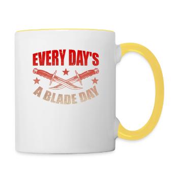 Every day is a blade day - Contrasting Mug - white/yellow - Right