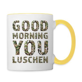 Good MorningIhr Luschen - Tasse zweifarbig - Weiß/Gelb - Rechts