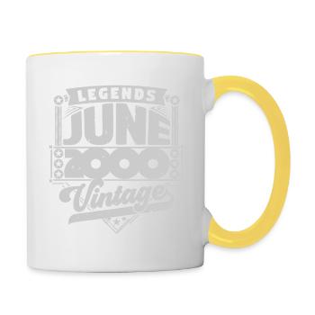 Vintage Gift Birthday June 2000, June 2000. - Contrasting Mug - white/yellow - Right