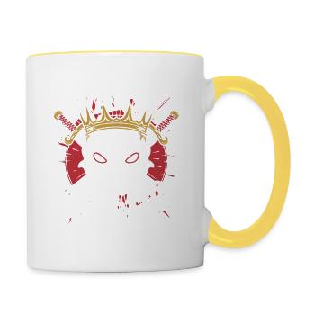 LA GUERRE EST UN SPORT DE SPECTACLE - Mug contrasté - blanc/jaune - Droite