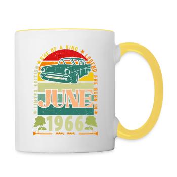 June 1966 Birthday Gift. June 1966 June 1966 - Contrasting Mug - white/yellow - Right