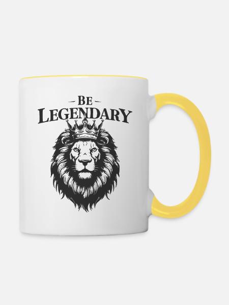 SEI LEGENDÄR - Tasse zweifarbig - Weiß/Gelb