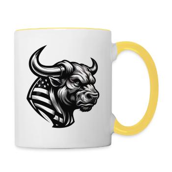 American Bull - Tasse zweifarbig - Weiß/Gelb - Rechts