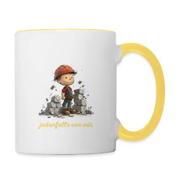 Bricklayer Journeyman Builder Training Profession Apprentice - Contrasting Mug - white/yellow - Right