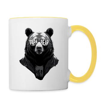 Bears Father Funny Father's Day Perfect Style - Contrasting Mug - white/yellow - Right