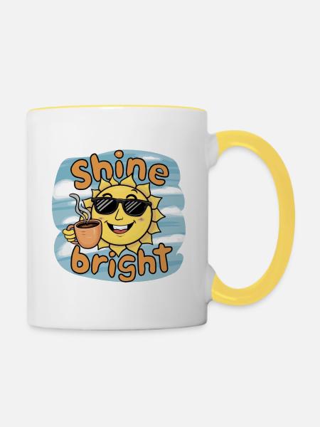 HELL LEUCHTEN - Tasse zweifarbig - Weiß/Gelb