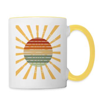 Jage den Traum Motivations Design - Tasse zweifarbig - Weiß/Gelb - Rechts