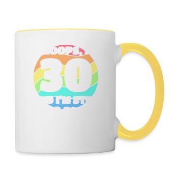 Drôle de Gay Pride - 30e anniversaire 30 BDay Lesbienne - Mug contrasté - blanc/jaune - Droite