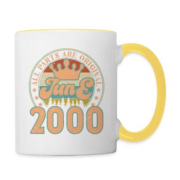 June 2000. June 2000 Birthday Gift. June - Contrasting Mug - white/yellow - Right