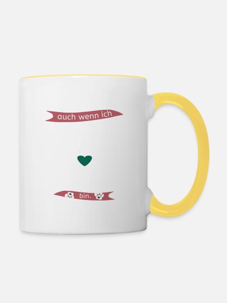 Hunde lovers nüchtern - Tasse zweifarbig - Weiß/Gelb