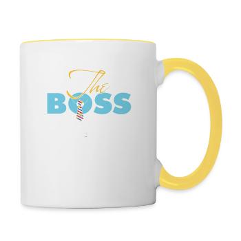 Chef Geschenke zum Geburtstag - Tasse zweifarbig - Weiß/Gelb - Rechts