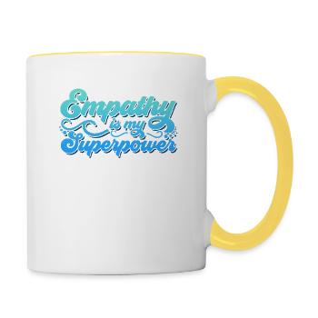 Empathy is my superpower - Contrasting Mug - white/yellow - Right