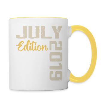 July 2019 Birthday Shirt July 2019 - Contrasting Mug - white/yellow - Right